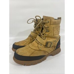Vintage Polo Ralph Lauren Mens Duck Boots Tenard Tan Leather Upper Sz 10.5 D